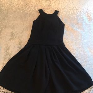 Black bow mini dress